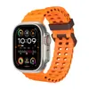 Nueva Correa de Silicona para Apple Watch S5/6/7/8/9/10 con Agujeros Hebilla Doble Color Sólido Correa para Reloj Deportivo