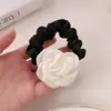 Cuerda para el pelo de Camelia de alta calidad, Anillo Intestinal Grande, Cuerda para el Cabello de Chica con Temperamento, Banda de Goma Blanco Leche, Anillos para el Cabello de Flor Dulce