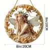 Letrero Colgante de Disco Plano Acrílico Creativo Transfronterizo con Imagen de Princesa Fantasía Cuento de Hadas Belleza, Decoración de Ventana Atrapasoles, Letrero de Porche