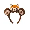 Nova Tiara de Cabeça de Panda Vermelho Parques de Diversão Orelhas de Animal de Pelúcia Tiara de Boneco Guaxinim Fantasia de Performance Adereço de Cabeça para Foto