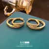 Geométricos de Zirconia de Doble Capa Únicos para Oreja, Estilo Minimalista Europeo y Americano, Pendientes Geniales y Elegantes, Accesorios Versátiles de Moda de Lujo Ligero para Oreja para Mujeres