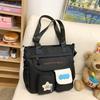 Bolsa de Metrô Ins Fofa Estilo Japonês Cor Contrastante Bolsa de Mão Feminina Grande Capacidade Bolsa Transversal Bolsa de Metrô para Estudante Aula Trajeto