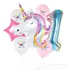 Set de Globos Digitales de Unicornio Arcoíris Coloridos Paquete de Globos de Película de Aluminio de Unicornio Arcoíris para Fiesta de Cumpleaños