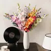 Gran ramo de flores artificiales de orquídea, flores hechas a mano para bodas, flores artificiales de seda para decoración de bodas y arreglo de suelo