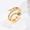 Aogu Suministro Transfronterizo Ins Anillo para Mujer con Zircón Chapado en Oro de 18K Europeo y Americano Novedad Anillo Nicho Personalizado con Forma de Serpiente