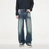 Jeans de pierna ancha, corte holgado, para hombre, estilo retro americano Khmer, resistentes, lavados, nueva colección 2026, pantalones casuales de alta gama, a la moda