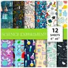 Precio Fijo12 Hojas/Paquete Materiales para Experimentos Científicos Corte de Papel Compra Directa Transfronteriza Papel de Fondo Estilo Ins Fresco Papel Estilo Americano