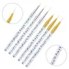 Conjunto de Canetas para Nail Art Mais Vendido Transfronteiriço, Três Peças, Haste Transparente com Lantejoulas Acrílicas para Desenho de Linhas Coloridas Flor Pintura Caneta para Desenho de Linhas