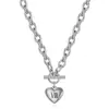 Collar con Colgante de Corazón Grabado con Láser de Números Romanos en Oro de 18 Quilates, Transfronterizo Europeo y Americano, Superventas, Acero Inoxidable, Venta al por Mayor para Mujeres