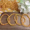 Pulsera de ámbar natural en forma de pera, cuentas redondas de ámbar, pulsera de un solo aro, fabricantes de joyería, venta al por mayor directa