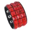 Pulsera de Cuero Punk Cuadrada Multicolores de Venta Caliente Transfronteriza, Accesorios Personalizados para Manillar de Bicicleta, Pulsera Ancha de PU para Hombre
