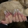 WM-87 Punta de dedo rota Flash Uñas postizas Elegante Brillo Transfronterizo Usar Uñas Pegatinas para uñas 24 Uñas al por mayor