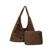 2025 Nova Moda Coreana Retrô Estilo Universitário Bolsa Quadrada de Mão Transversal Grande Capacidade Simples Bolsa de Ombro para Mulheres