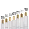 Botella de Vidrio Esmerilado Personalizada para Aceites Esenciales Botella Dispensadora Botella Gotero Botella de Bomba para Loción Botella Dispensadora de Muestras de Aceites Esenciales Cosméticos