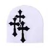 Chapéu de Jacquard Cruzado Popular Transfronteiriço Chapéu de Tricô Pequeno Europeu e Americano Emagrecimento Facial Gorro Versátil Hip-Hop Unissex