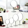 Espejo de Maquillaje de Escritorio HD de Doble Cara Acero Inoxidable Lupa Giratoria Espejo de Tocador Portátil Pequeño Espejo para Oficina Dormitorio