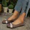 Comercio exterior transfronterizo, talla grande, colección nueva 2026, punta redonda, suela plana, zapatos casuales para mujer sin cordones con adornos de pedrería