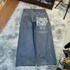 Jeans Rectos Bordados con Letras Hip-hop Estilo Americano Y2K Moda Masculina Casual Versátil Jeans Lavados