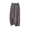 Pantalones de pierna ancha casuales de corte recto, ajustados, de tela de sarga rizada de lyocell, cómodos y minimalistas, para mujer