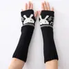 Guantes de Lana Sin Dedos Cabeza de Conejo G-6 Transfronterizos Otoño e Invierno Nuevos Calientes para Escribir Moda Mangas para Brazos para Hombres y Mujeres Mangas Tejidas