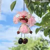 Cáscara de fruta natural muñeco de boca grande peluche flor juguete colgante DIY hecho a mano producto terminado alivio del estrés campana de mano decoración de bolsa