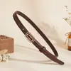 Cinturón de Cuero Genuino Decorativo con Hebilla de Broche, Versátil, Estilo Ins, para Vestidos y Jeans, Modelo Nuevo, En Stock de Fábrica