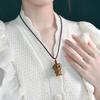 Colgante de vaca de sándalo verde con doce signos del zodiaco, colgante de mascota de vaca del zodiaco, collar para hombre y mujer, llavero estéreo de vaca, cadena para teléfono móvil