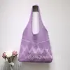 Bolso de Mano Tejido de Lana Transfronterizo Color Sólido Estilo Coreano Ins Hueco Simple Artístico Perezoso Versátil Bolso Tote