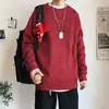 Suéter de punto a rayas y bloques de color con cuello redondo de moda para hombre, nuevo top de punto casual versátil para otoño e invierno 2023, moderno