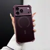 Funda Magnética Fuerte Anticaídas Cuadrada con Tacto de Piel Compatible con Apple 11/13 Rojo Cereza 18PRO/17PRO Moderna 16