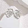 Exclusivo transfronterizo para aretes de hoja de arce personalizados de acero inoxidable chapado en oro de 18K, aretes huecos dulces retro ins al por mayor