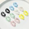 Ins color acrílico transparente salpicado de tinta cadena acrílica diy aretes horquilla colgante material al por mayor