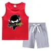 Chal de verano para niños 2023 pantalones de longitud media camiseta interior deportiva casual prenda exterior traje fino sin mangas para niños de dos piezas