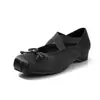 Zapatos de Moda de Nicho de 2.5cm Corte Bajo con Lazo Zapatos de Salón 2026 Otoño Nuevos Puntera Redonda Tacón Bajo Correa Cruzada Zapatos Pequeños de Piel