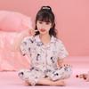 Pijamas para meninas verão finos calças de manga curta grandes crianças crianças bebê desenho animado bonito primavera e outono roupa exterior