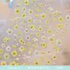 Adesivos de Unha com Flores Secas Simuladas, Populares no Xiaohongshu, Pétalas Florais de Primavera, Decalques de Unha em Relevo Florais Estilo Japonês