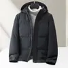 Chaqueta de plumón para hombre 2026 Otoño/Invierno Cuello alto Cremallera Capucha desmontable Versión Estándar Nacional Plumón Ropa de abrigo cálida Casual de negocios para mediana edad