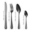 Vajilla de acero inoxidable 410 transfronteriza, juego de cuatro piezas con cuchillo, tenedor y cuchara, vajilla creativa de estilo occidental de una y dos líneas, ideal para hoteles y hogares.