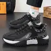 Sapatos casuais masculinos, novo estilo, cadarço em retalhos, boca rasa, tênis de corrida respirável, respirável para o dia a dia, sapatos casuais da moda