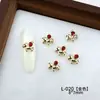 Estilo Año Nuevo Éxito Instantáneo Arte de Uñas Zircón Diamante Rojo Zodiaco Pony Lindo Caballo de Madera Pequeño Uñas Portátiles Diamante
