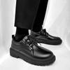Outono Novos Sapatos de Couro Masculinos Casuais Derby Sapatos Vestido Negócios Casamento Pé do Noivo Cabeça Grande Larga Estilo Hong Kong Terno Sapatos da Moda