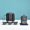 Cerámica Portátil Viaje Juego de Té Rápido Taza para Invitados Una Tetera Cuatro Tazas Caja de Regalo Empresarial Logotipo Personalizado