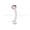 Clavo de ombligo de titanio F136 borde ondulado taladro de cristal anillo de ombligo cuerpo de aleación de titanio G23 joyería para perforación de cuerpo outlet de fábrica