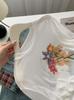 Camiseta Fina de Manga Larga con Estampado de Flores de Conejo Ropa Protectora del Sol para Mujer Verano Nuevo Estilo Coreano Suelta Suelta Blusa Transparente