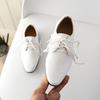 Comercio Exterior 2026 Primavera y Otoño Nuevos Zapatos Blancos de Cuero con Cordones Estilo Británico para Niños Zapatos Negros de Baile y Performance para Niños