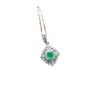 Venta al por mayor de fábrica Popular Colgante de Esmeralda Natural Plata S925 Incrustado Piedra Principal 4*5 Joyería de Lujo Venta Directa de Fábrica