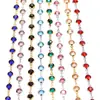 Cadena de Diamante de Vidrio con Borde de Zircón de Color Conservante Color Cobre Puro 6.8mm Accesorios para Joyería DIY Pulsera Materiales Hechos a Mano