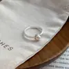 Anillo de Plata de Ley S925 Elegante Diseño de Nicho Perla de Agua Dulce para Mujer, Estilo Ins de Lujo Ligero Versión Coreana Anillo Abierto Simple