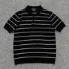 Camiseta tipo polo de punto a rayas con cuello Henley de manga corta, Camiseta casual de verano para hombre, Camiseta tipo polo estilo Old Money para hombre, Verano