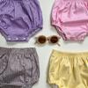 25 Verano Nuevo Estilo Infantil Grande Pp Shorts Sueltos con Pantalones Finos de Algodón a Cuadros Abribles para Niños y Niñas Estilo Coreano Ins
